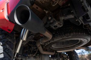 Ford F-150 Performance Exhaust - Rough Country - Dual Cat-Back - Black - '15-'20